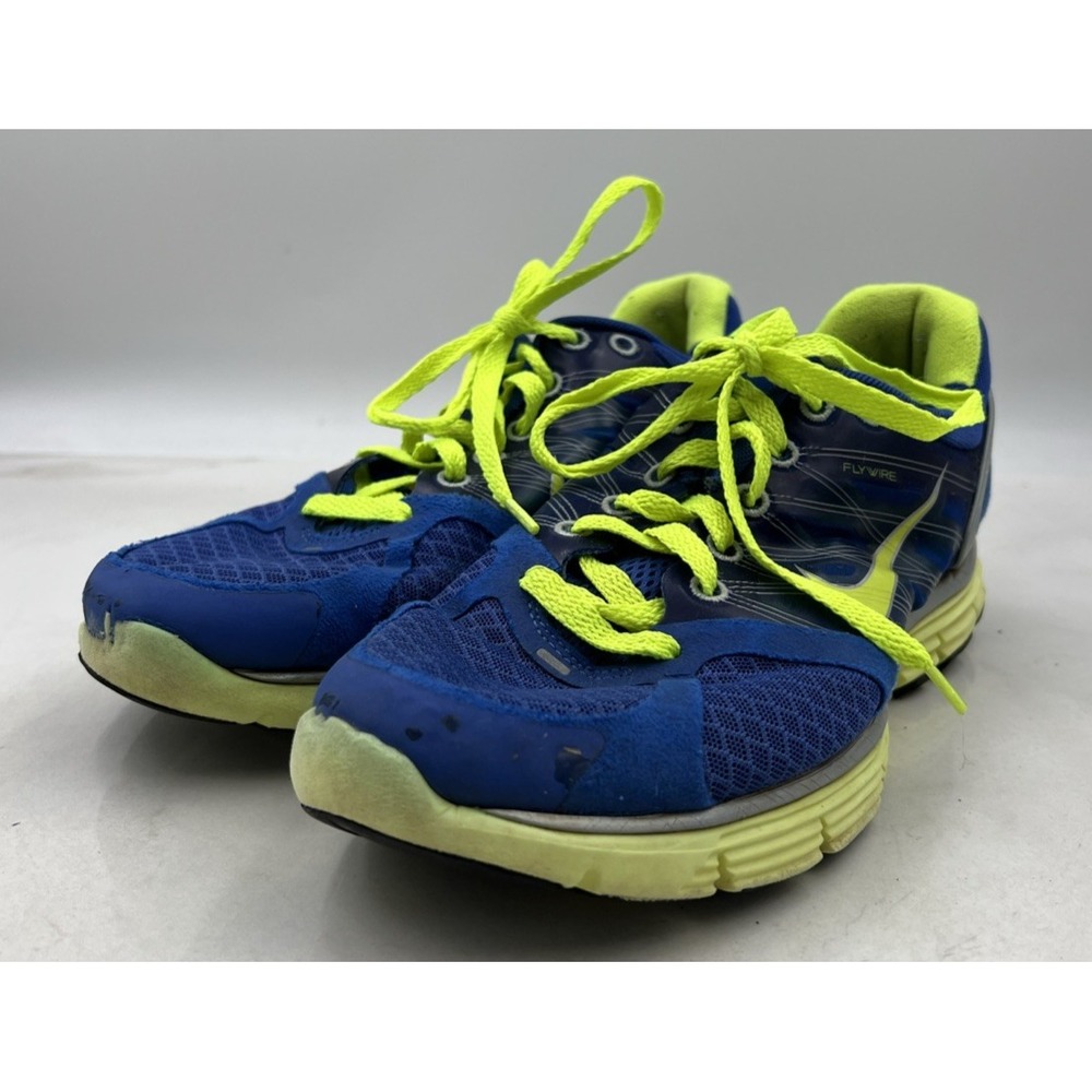 Nike Lunarglide Running Shoes Womens 9 Blue Neon Yellow 407647-431 Flywire